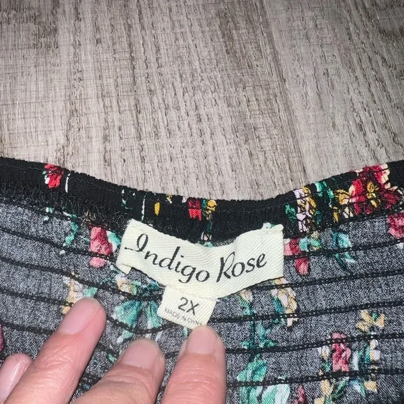 NWT Indigo Rose Floral Black Dress 2X - Picture 8 of 9